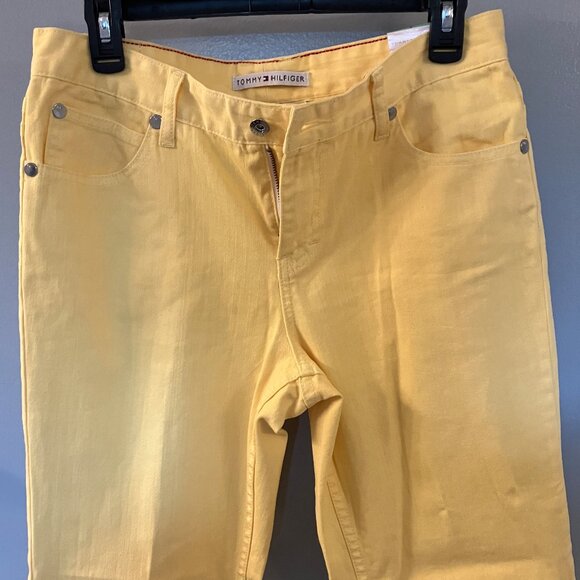 NWT Tommy Hilfiger Stretch Hipster Boot Yellow Size 8 Jeans - Picture 7 of 10